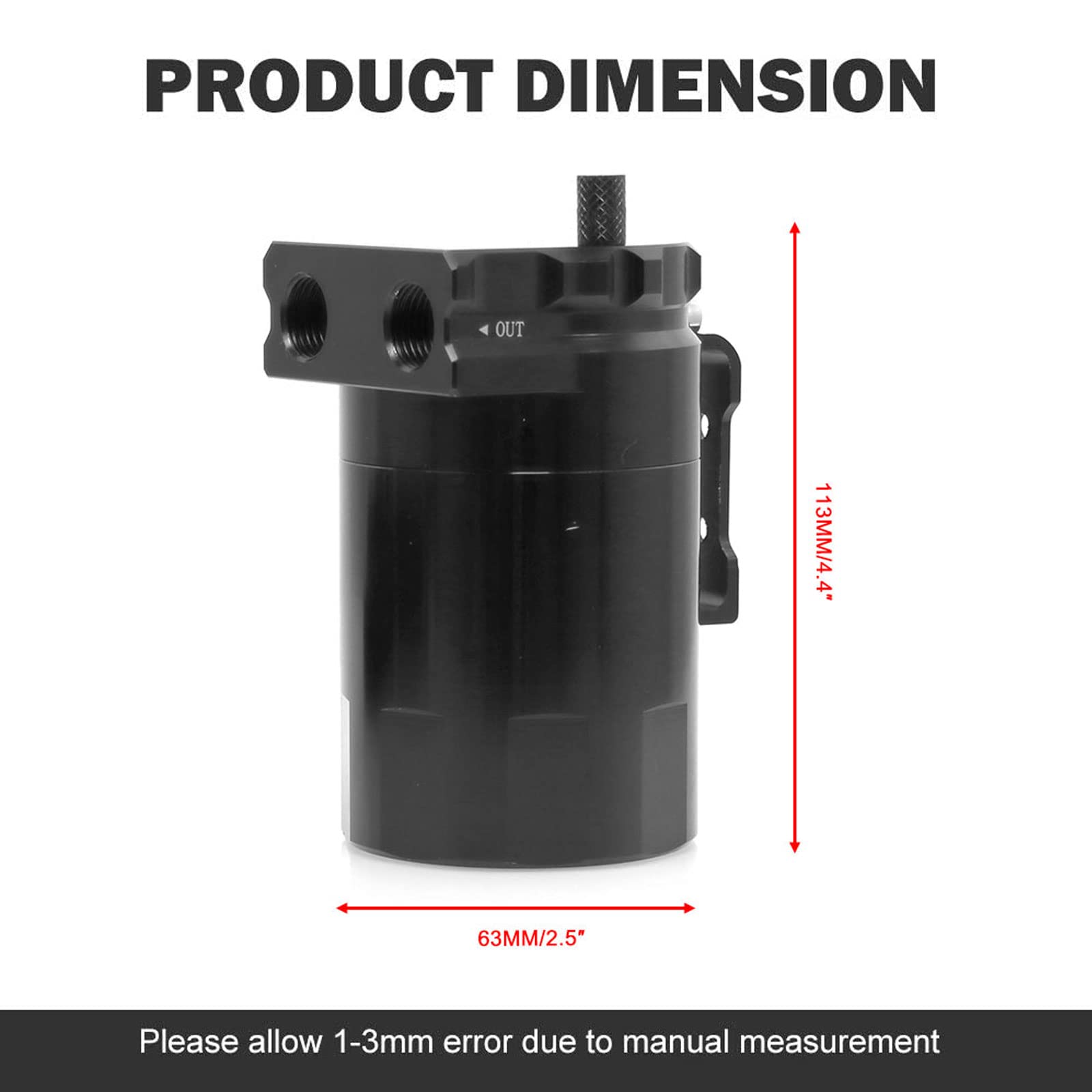 Ryanstar Oil Catch Can Kit Oil Separator Reservoir Tank Baffled Compatible with Ford F150 2.7EB 3.5EB 5.0L Passenger Side 2011-2021，Raptor 3.5L Ecoboost 2017-2021, Expedition 3.5L EcoBoost 2018-2021