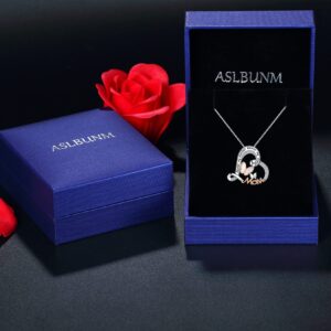 ASLBUNM Mom Necklace S925 Sterling Silver Mother Daughter Butterfly Always My Mother Forever My Friend Love Heart Pendant Necklaces Jewelry Grandmother Mom Gift