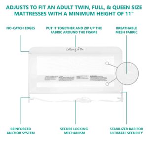 Dream On Me Lilibet Mesh Safety Bed Rail in White for Twin, Full and Queen Size Bed, Bed Rail for Toddler