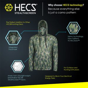 HECS Hunting HECStyle Stealth Screen Hoodie with Face Mask Deer Turkey & Big Game Hunting Accessories & Gear Unisex-Medium Green