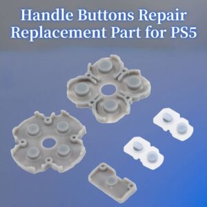 menfad Replacement Triggers Button Kit, Controller Silicone Conductive Rubber Pads Handle Buttons, Repair Replacement Part, for PS5, Wear‑Resistant, Not Easy to Damage, Easy to Store and Carry