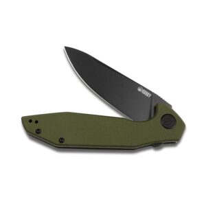 KUBEY Nova KU117E EDC Pocket Knife, Outdoor Hunting Camping Folding Knife with 3.62 Inch D2 Blade and Solid G10 Handles, Secure Reversible Clip for Men and Women