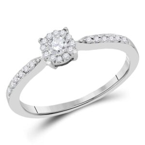 the diamond deal 10kt white gold round diamond solitaire bridal wedding engagement ring 1/4 cttw