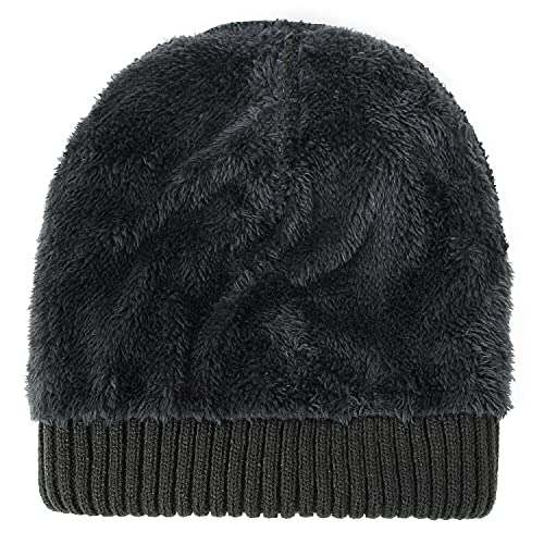 LAPI.ZAPI Winter Hat for Men Fleece Lined Skull Cap Cuff Beanie Outdoor Women Sports Cap