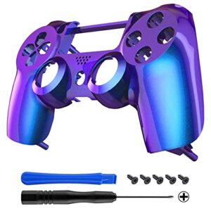 extremerate unique design chameleon purple blue glossy front housing shell replacement faceplate compatible with ps4 controller jdm-001 jdm-011 jdm-020 - not a controller