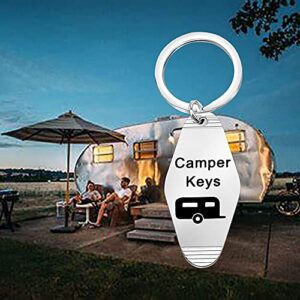 FOTAP Camper Gift Camper Keys Keychain Camping Lover Gift RV Camping Gift Camp Love gift Camper Travel Gift Camper Gift Camping Gift (Camper Keys)