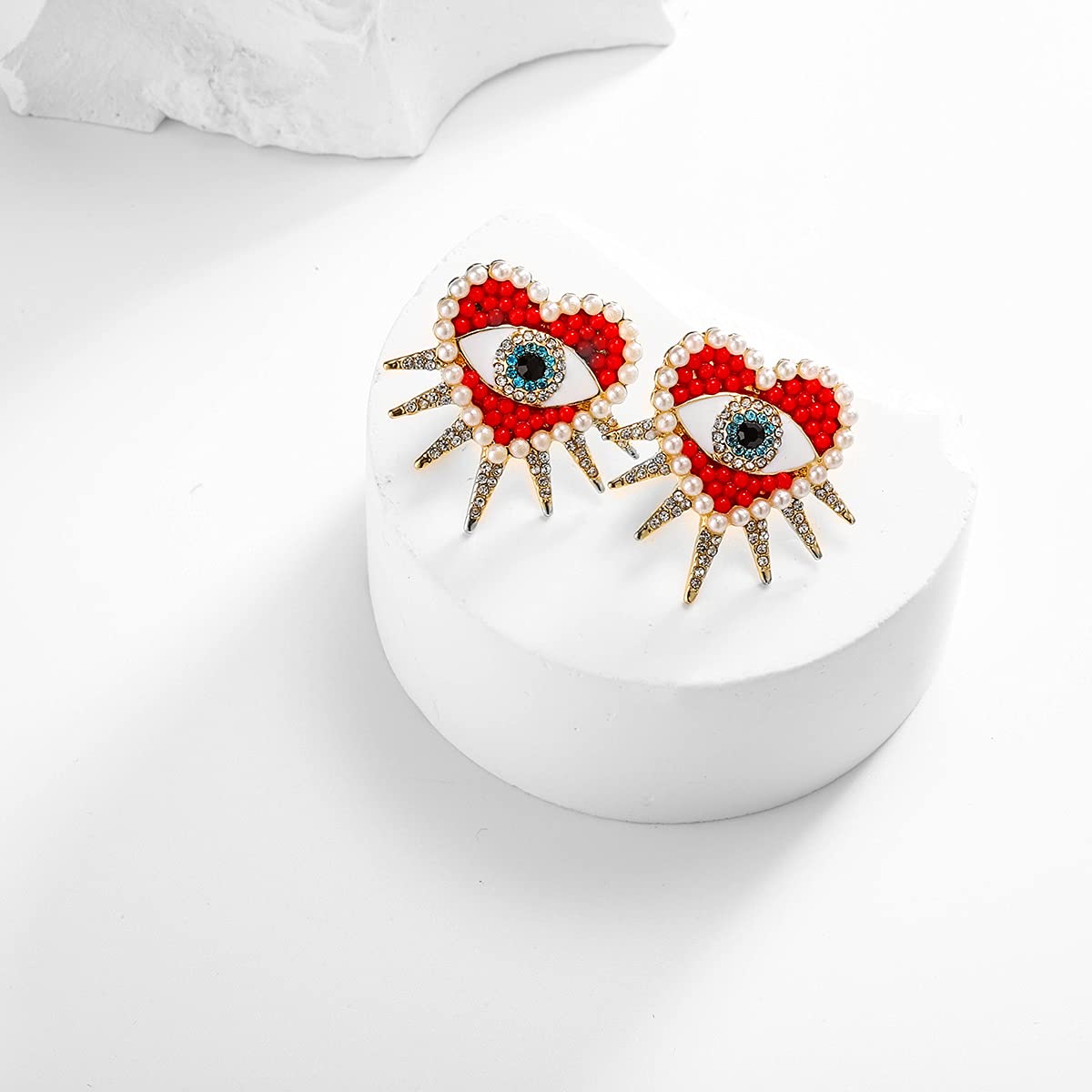 Selenichast Evil Eye Earrings Heart Evil Eye Earrings for Women Birthday Christmas Jewelry Gifts