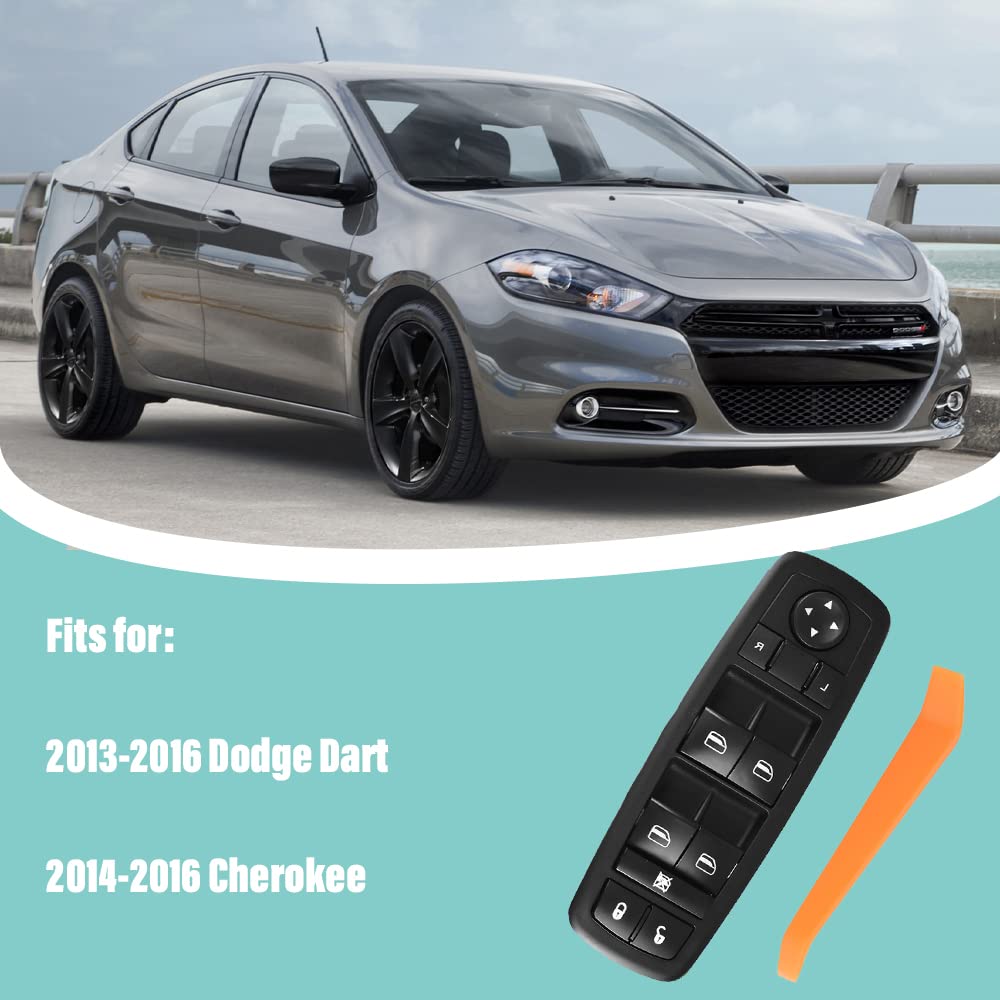 Power Window Master Switch Front Driver Left Side Fits for 2013-2016 Dodge Dart 2014-2016 Cherokee Replaces 68271203AB 68271203AA 56046568AC 56046553AB 56046553AC