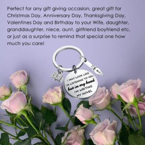 Novel Writer Keychain Writer Themed Gift Novelist Author Gift Gift for Writer Author Novelist (head WRITING MY NOVEL)