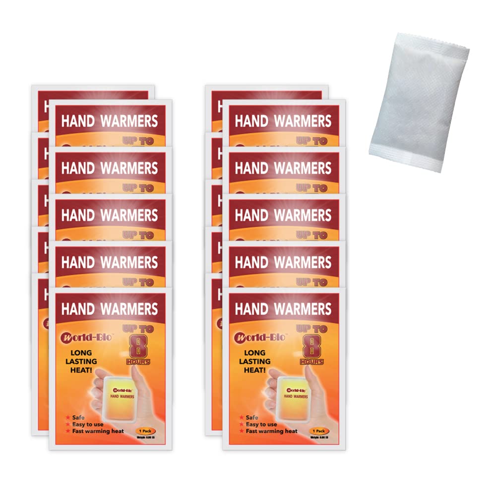 Hand Warmers Disposable, Instant for Skiing, Winter Hunting - Hot Pocket Warmer 20 Individual Count Long Lasting Safe Natural Odorless Air Activated Up to 8 Hours of Heat, white