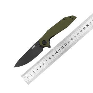 KUBEY Nova KU117E EDC Pocket Knife, Outdoor Hunting Camping Folding Knife with 3.62 Inch D2 Blade and Solid G10 Handles, Secure Reversible Clip for Men and Women