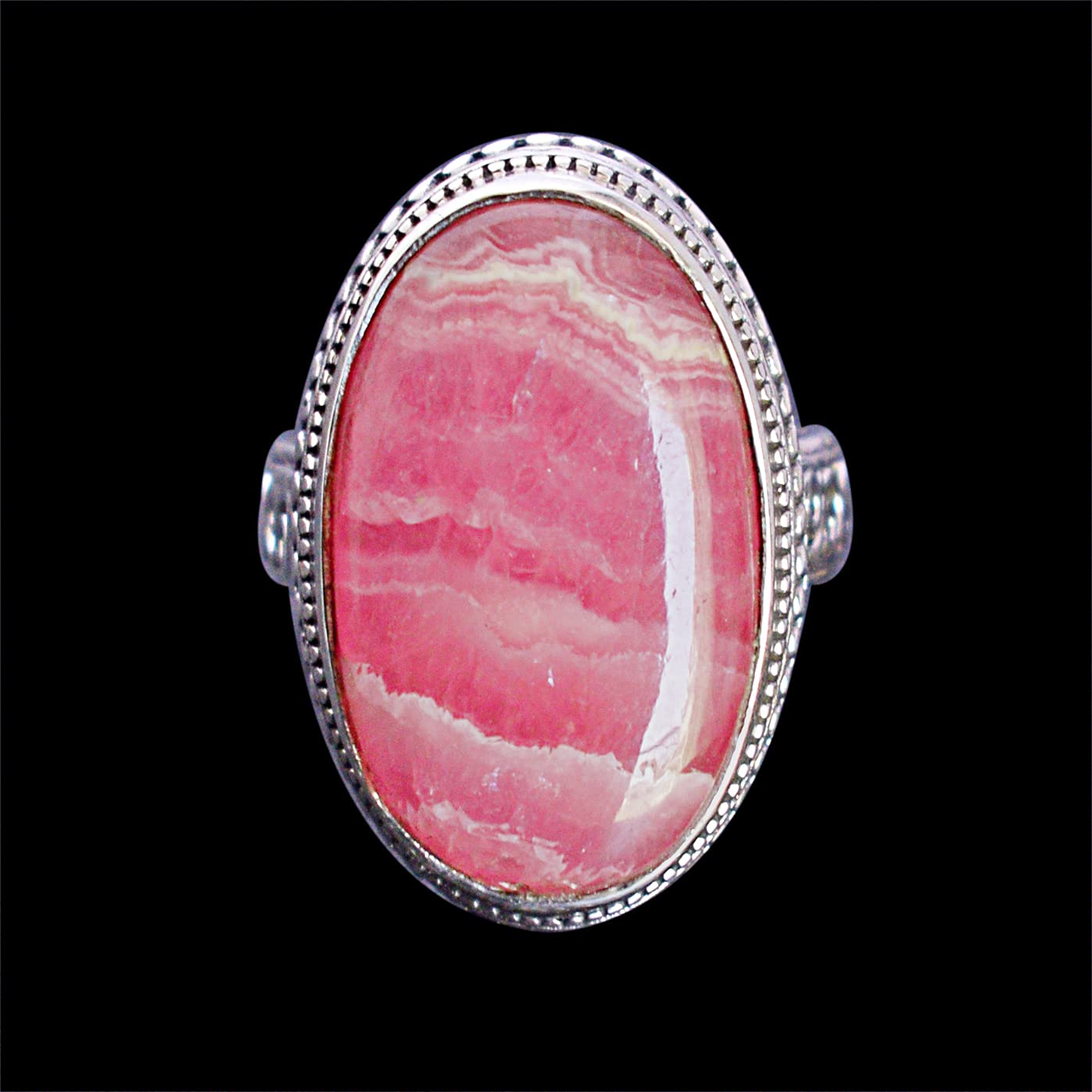 Ravishing Impressions Rhodochrosite Gemstone 925 Sterling Silver Ring Marvelous Handmade Jewellery Gift For Her