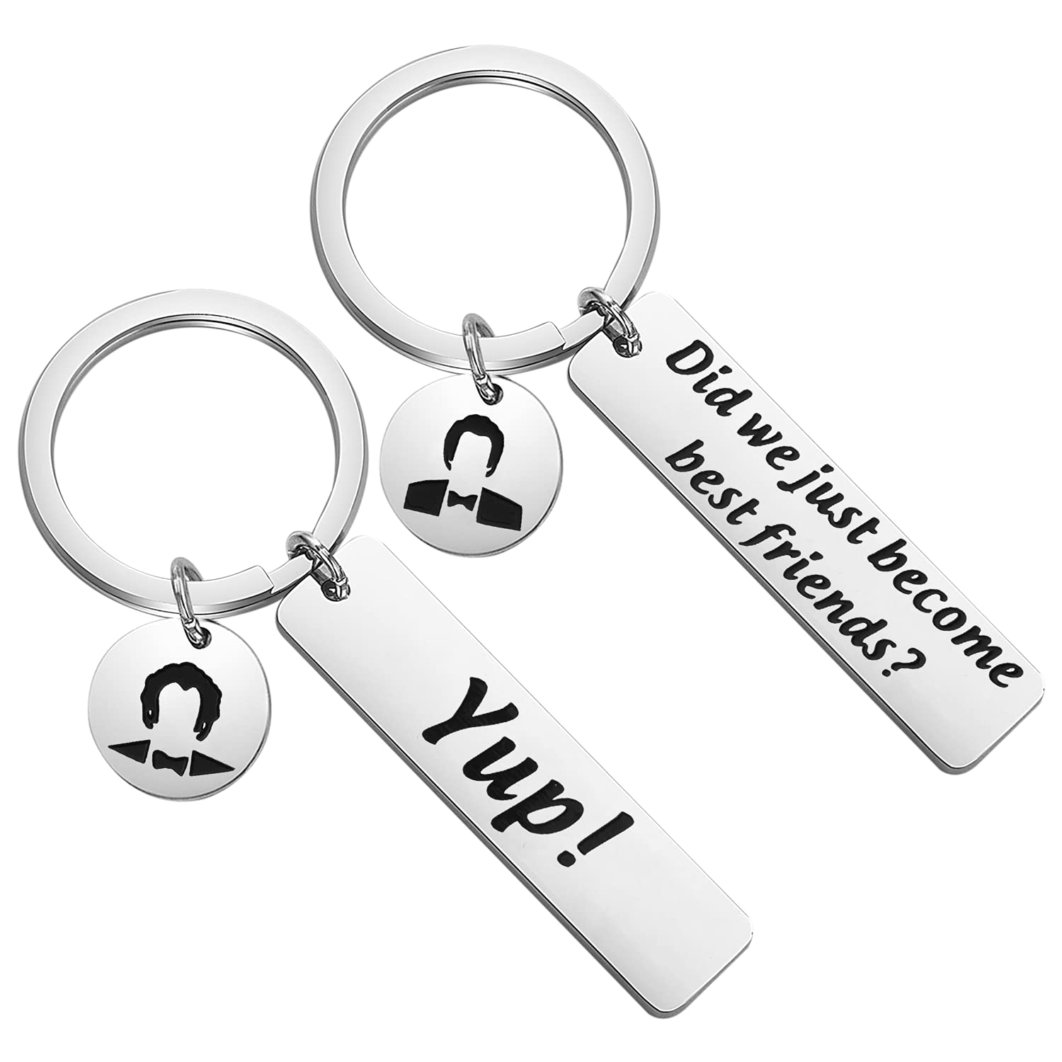 FAADBUK Stepbrothers Inspired Gift Best Friends Keychain Set BFF Gift Did we just become best friends? Yup! (best friends? Yup!)