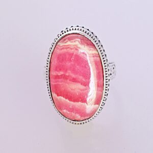 Ravishing Impressions Rhodochrosite Gemstone 925 Sterling Silver Ring Marvelous Handmade Jewellery Gift For Her