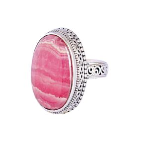 Ravishing Impressions Rhodochrosite Gemstone 925 Sterling Silver Ring Marvelous Handmade Jewellery Gift For Her