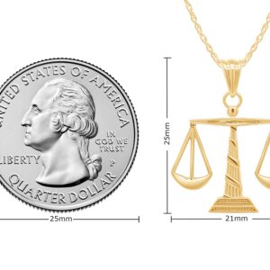 AFFY 14K Yellow Gold Over 925 Sterling Silver Scales of Justice Pendant Necklace