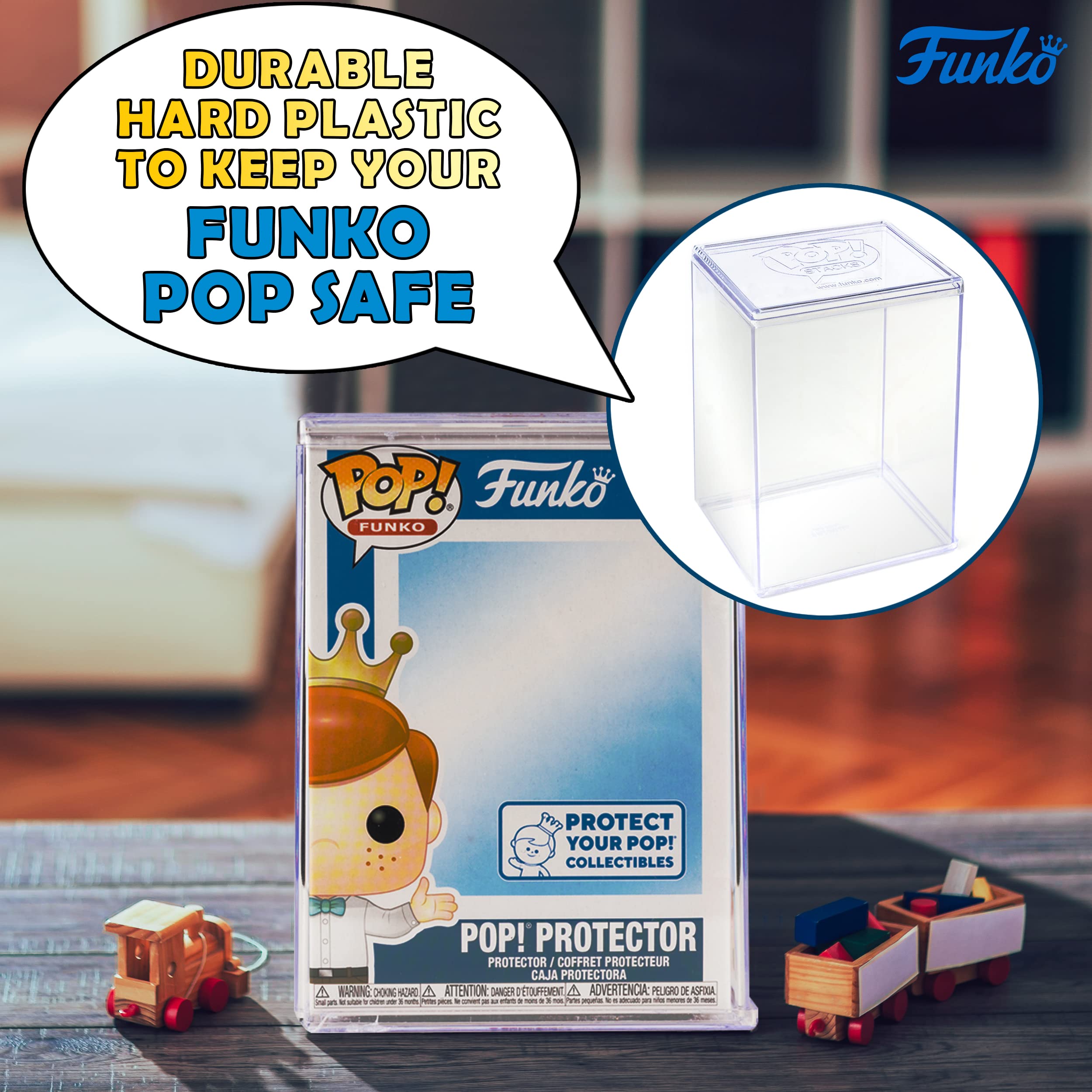 Original Funko Pop Protector, Sturdy Funko Pop Display Case, 0.35mm Thick Crystal-Clear Pop Vinyl Case Protector, Interlocking Heavy Duty Funko Pop Case for Collectible Funko Display (Pack of 6)