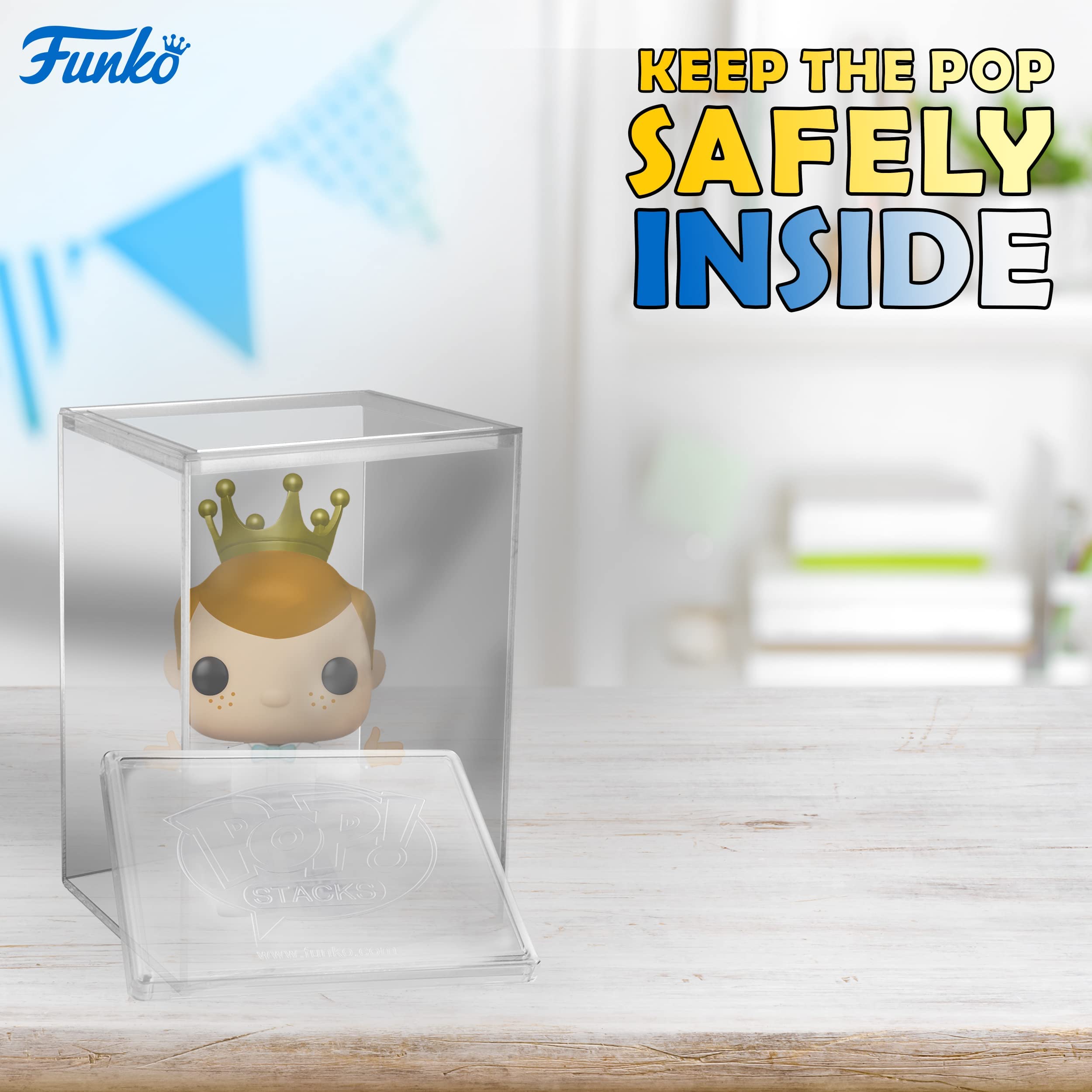 Original Funko Pop Protector, Sturdy Funko Pop Display Case, 0.35mm Thick Crystal-Clear Pop Vinyl Case Protector, Interlocking Heavy Duty Funko Pop Case for Collectible Funko Display (Pack of 6)