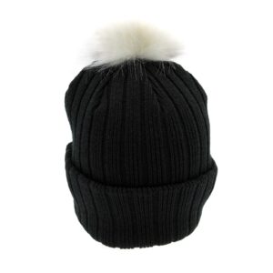 Grunt Style Logo Black Pompom Beanie (Black, One Size)