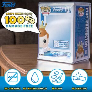 Original Funko Pop Protector, Sturdy Funko Pop Display Case, 0.35mm Thick Crystal-Clear Pop Vinyl Case Protector, Interlocking Heavy Duty Funko Pop Case for Collectible Funko Display (Pack of 6)