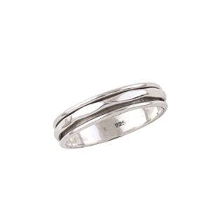 Solid 925 Sterling Silver Spinning Ring Thin Band Spinner (7)