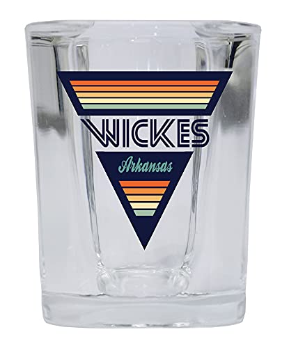 R and R Imports Wickes Arkansas 2 Ounce Square Base Liquor Shot Glass Retro Design