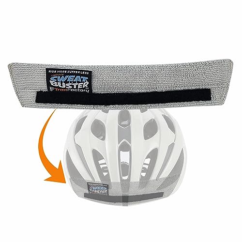 Sweat Buster Skinny Bike Helmet Sweatband. Stops Dripping Sweat. Premium Comfort, Simple Helmet Integration & Quick Removal for Washing. All Cycling Helmets (Light Gray, Single)