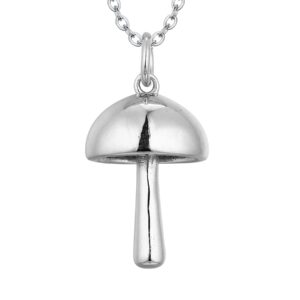 LQXY 925 Sterling Silver Mushroom Necklace for Women