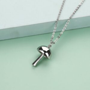 LQXY 925 Sterling Silver Mushroom Necklace for Women