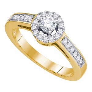 the diamond deal 14kt yellow gold round diamond solitaire bridal wedding engagement ring 1/2 cttw