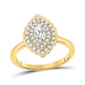 the diamond deal 14kt yellow gold marquise diamond halo bridal wedding engagement ring 3/4 cttw