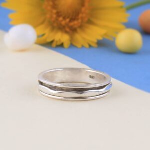 Solid 925 Sterling Silver Spinning Ring Thin Band Spinner (9)