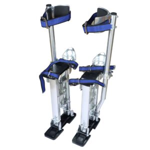 marddpair drywall stilts 18-30 inch grade adjustable auminum tool stilt for painting or cleaning - silver