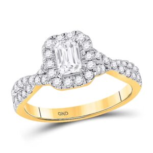 the diamond deal 14kt yellow gold emerald diamond solitaire bridal wedding engagement ring 1 cttw