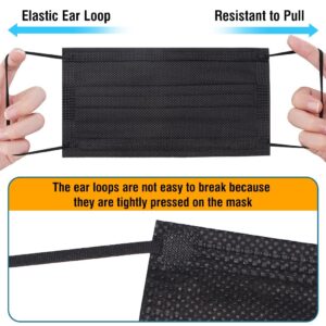 100 Pack Disposable Face Masks, 3 Layer Filter Protection Black Disposable Face Masks