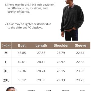 Runcati Mens Fuzzy Sherpa Sweatshirt Long Sleeve Fluffy Crew Neck Pullover Cozy Basic Unisex Fall Winter Warm Tops