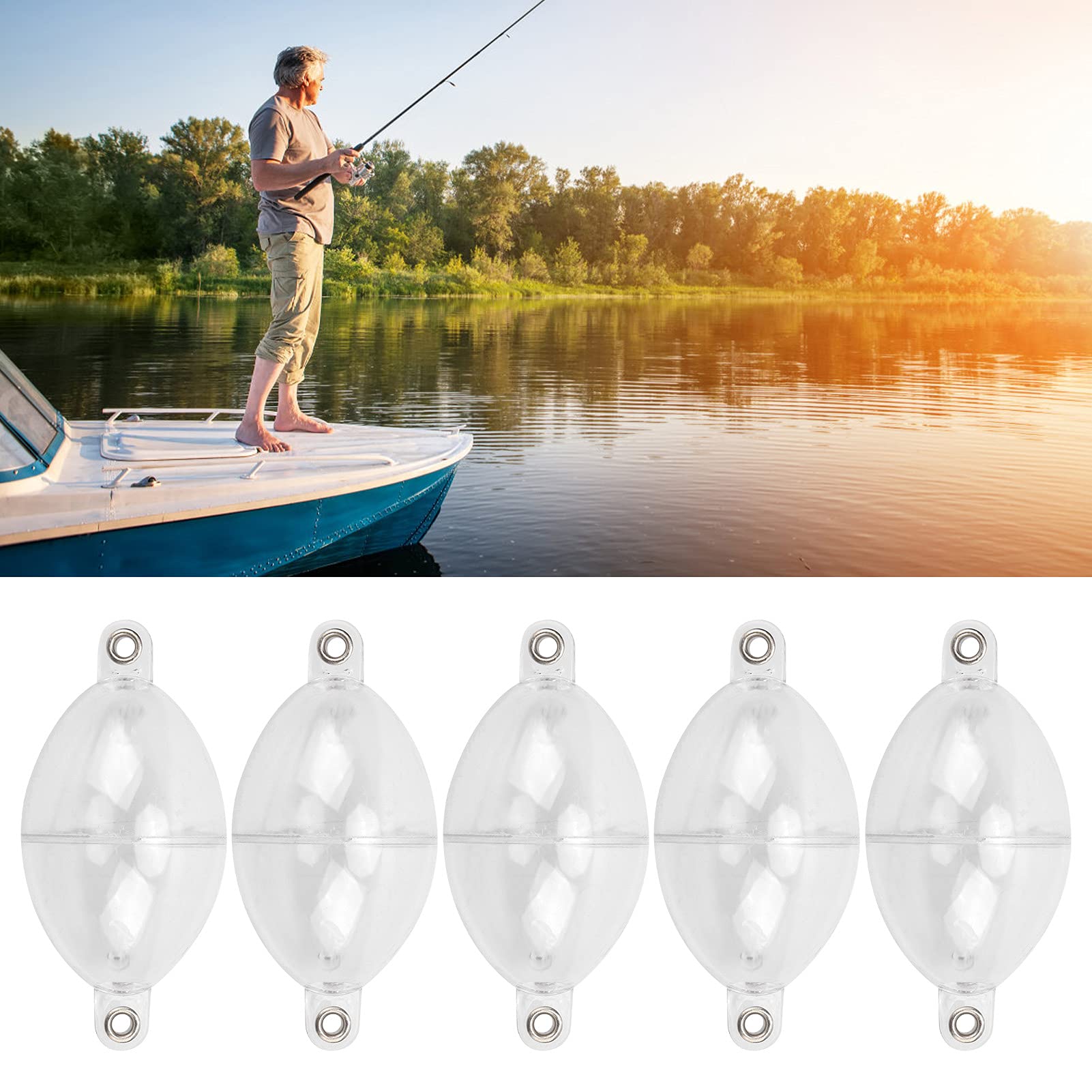 Fishing Controller, Fishing Float Ball High Recognition High Sensitivity Bubble Floats Fish Tackle for Fishing(Transparent White)