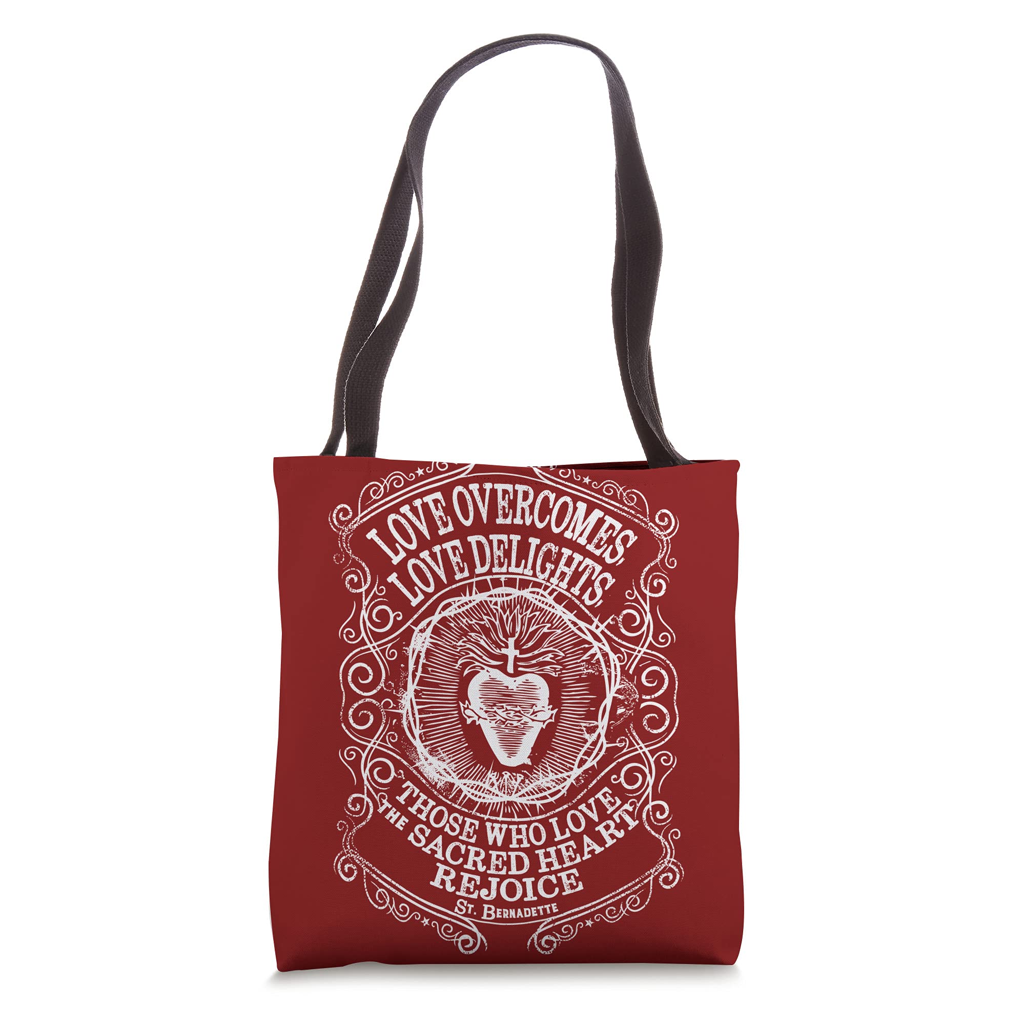 St Bernadette Soubirous of Lourdes Sacred Heart of Jesus Tote Bag