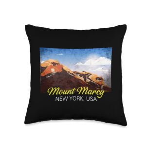 united sates mountains - mount marcy hiking on the usa mount marcy in new york throw pillow, 16x16, multicolor