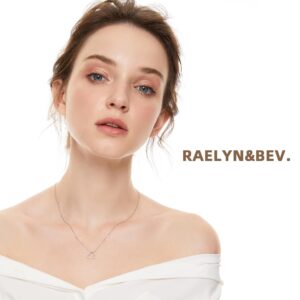 Raelyn&Bev. L'Amour Collection Jewelery, 18” +2” Heart Cubic Zirconia Pendant Necklace,Choker Necklaces For Women, Girls with Polishing Cloth, Velvet Drawstring Bag