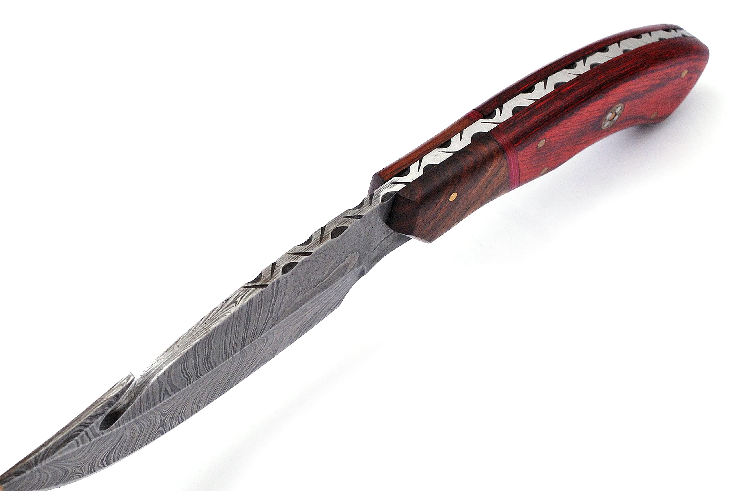 MOHID ENT Damascus Knives Damascus Steel Knife - Fixed Blade Knives - Real Damascus Hunting Knife - Best Gut Hook Skinning Knife With Leather Sheath Belt Loop