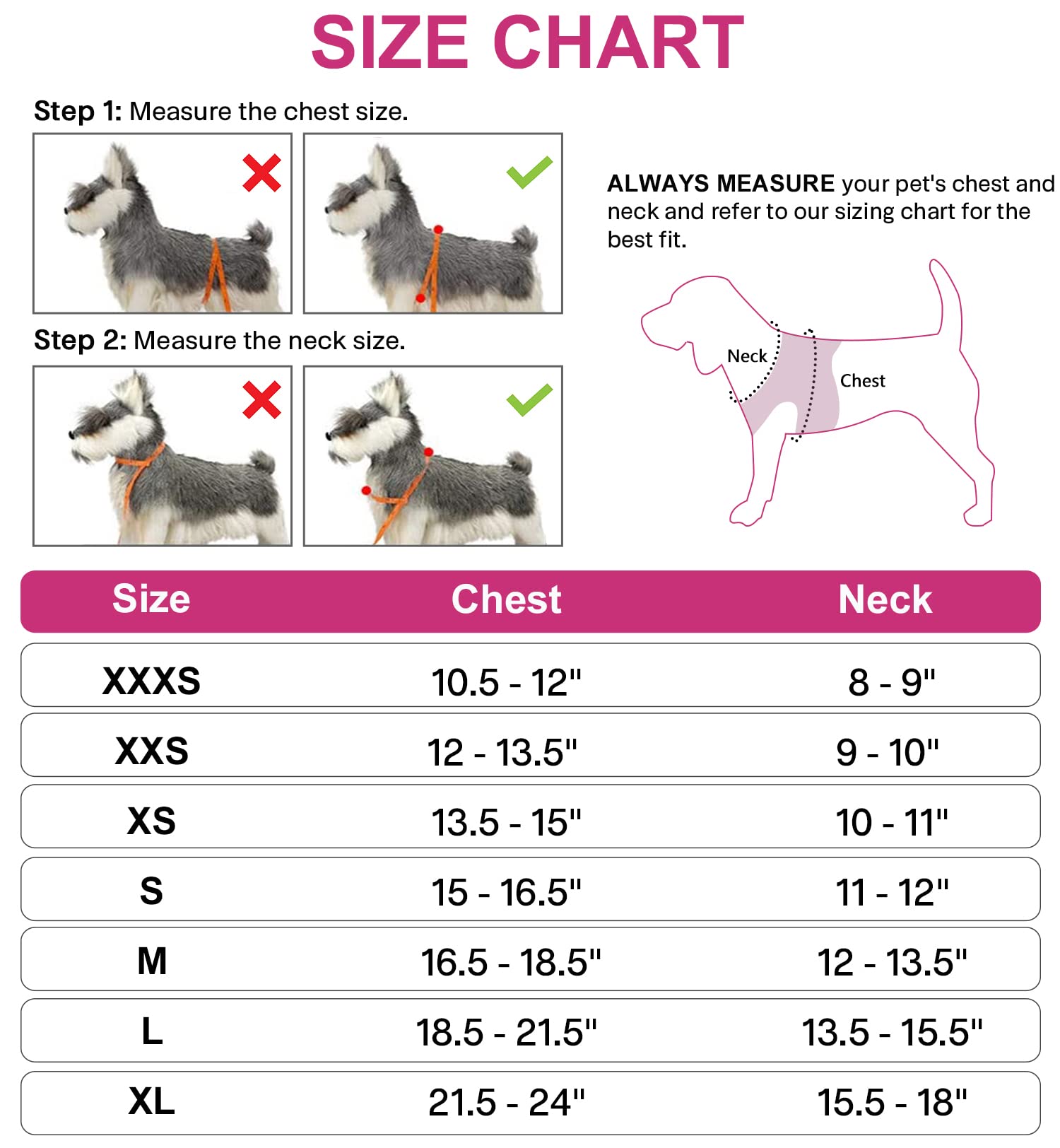 Joytale Small Dog Harness, Breathable Mesh Step-in Vest Harness, Reflective Soft Padded Harnesses for Small and Medium Dogs, Hot Pink, M