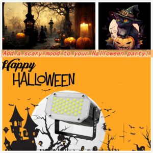 AQOOL Halloween White Strobe Lights, Sound Activated Mini 36 LED Strobe Light for Parties, Speed Adjustable Super Bright DJ Stage Lighting for Halloween Room Dance Stage Disco(No Remote)