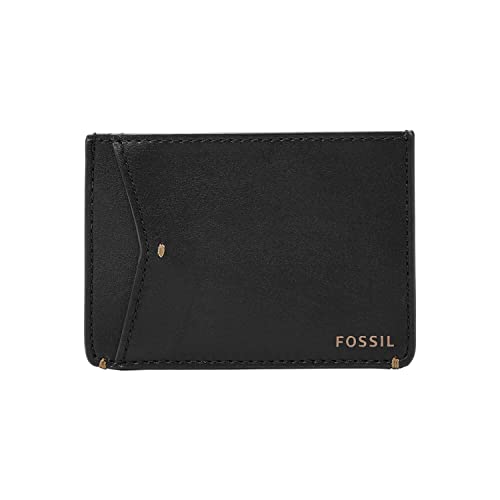 Fossil Men's Joshua Vegan Cactus Slim Minimalist Card Case Front Pocket Wallet, Black, (Model: ML4461001)