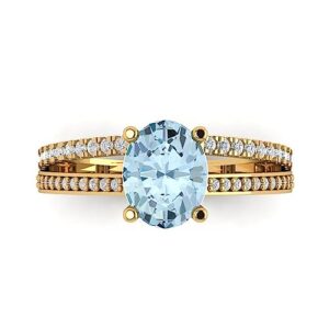 clara pucci 2.32 carat oval cut blue simulated diamond 14k yellow gold engraving bridal engagement wedding ring size 4.5