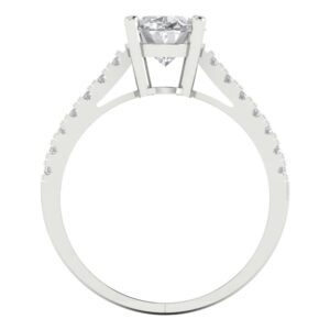 Clara Pucci 2.71 Carat Oval Cut Custom Engraving Moissanite Simulated Diamond Engagement Unique Everlasting Ring 14k White Gold Size 5 US