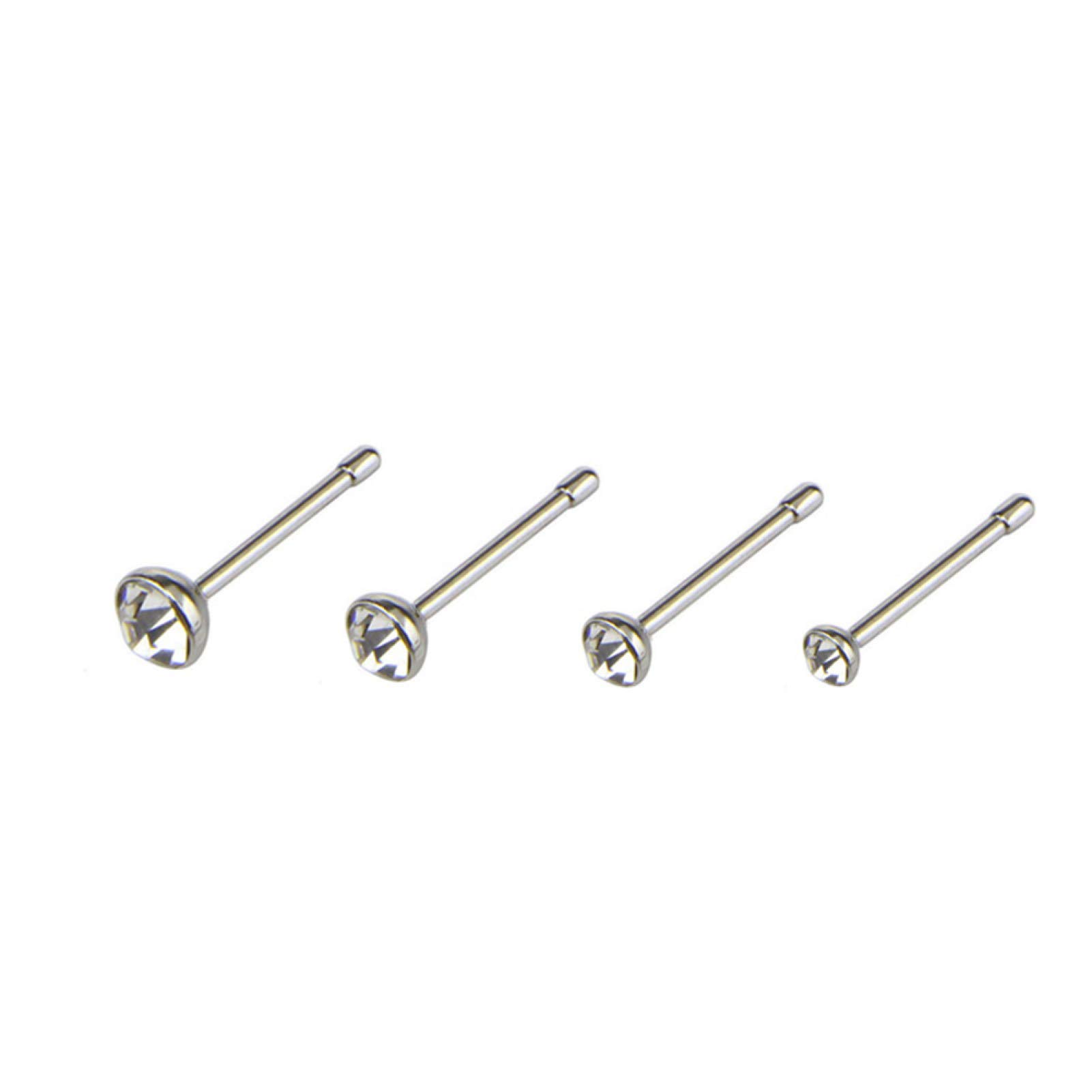 SANWOOD Nose Rings Hoops,14Pcs/Set Unisex Body Piercing Jewelry Rhinestone Stainless Steel Nose Stud Ring