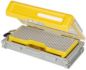 plano edge micro fly storage box, gray and yellow, waterproof and rust-resistant customizable fishing tackle organization