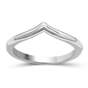 JEWELEXCESS Sterling Silver Wishbone Friendship Ring for Women | Dainty Sterling Silver Promise Ring For Women | Silver Friendship Ring For Women