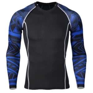 Lilychan Men's Rash Guard Swim Shirt Long Sleeve Sun Protection Compression Tops,Black,4XL